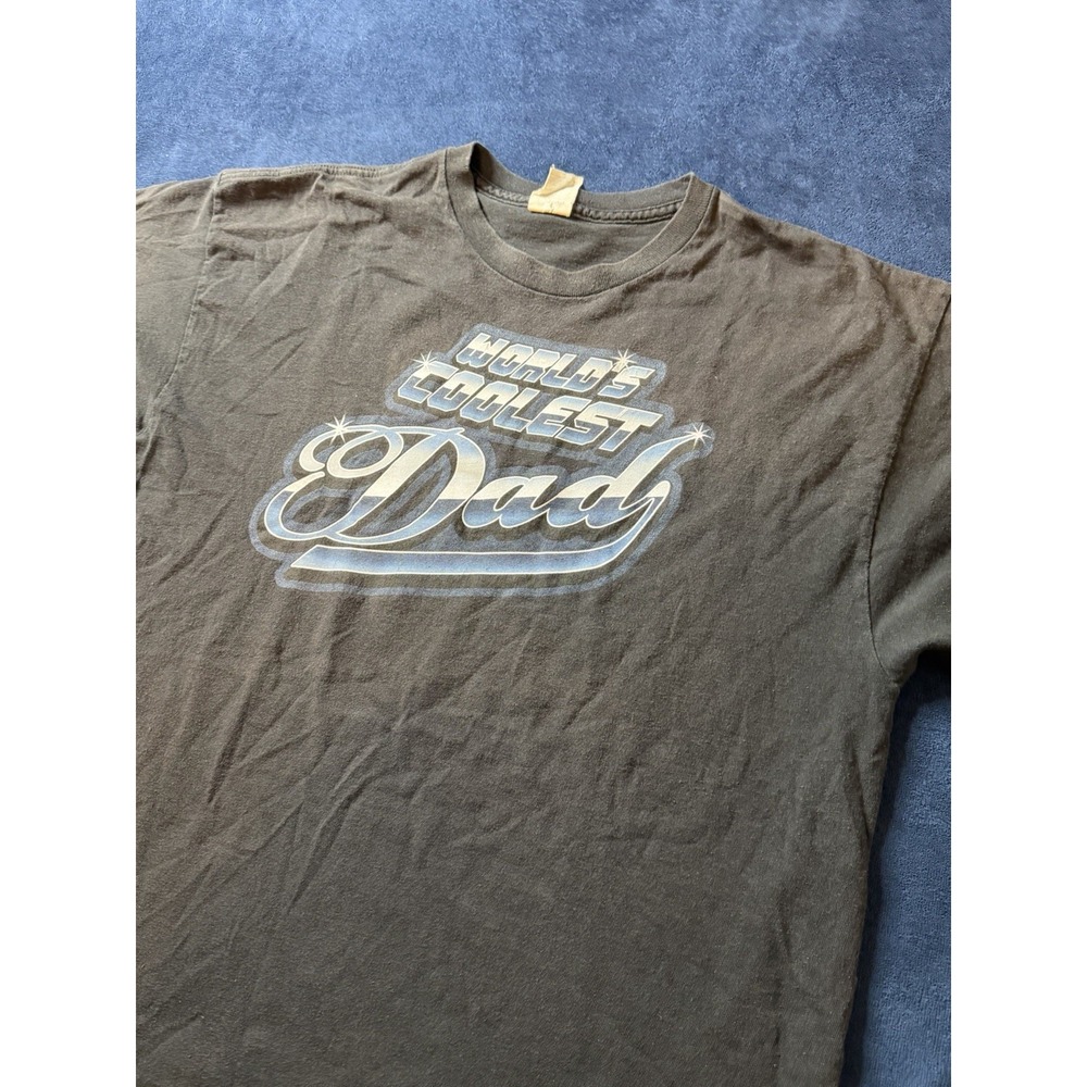 Vtg Delta Pro Weight Worlds Coolest Dad Shirt Black Cotton Retro Mens XL